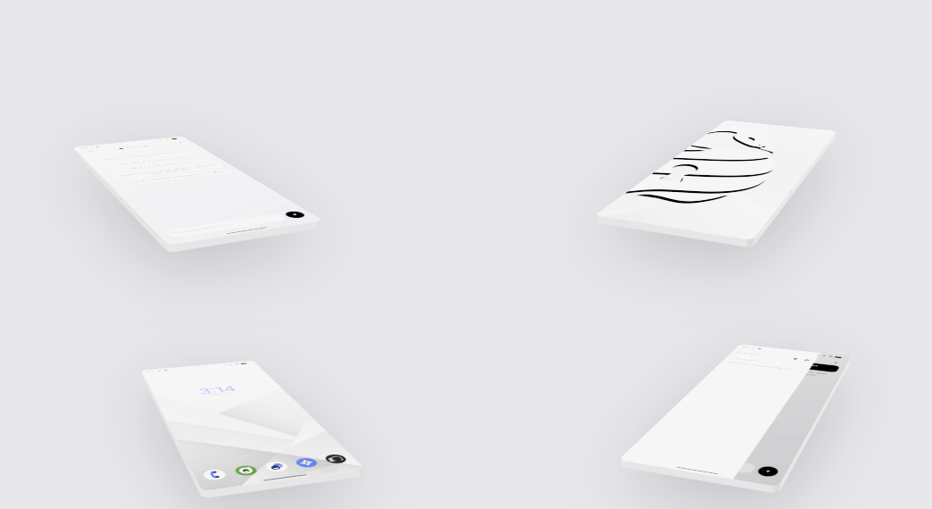 SKYWALL OS interface — homescreen, wallpaper, logo and menu panels